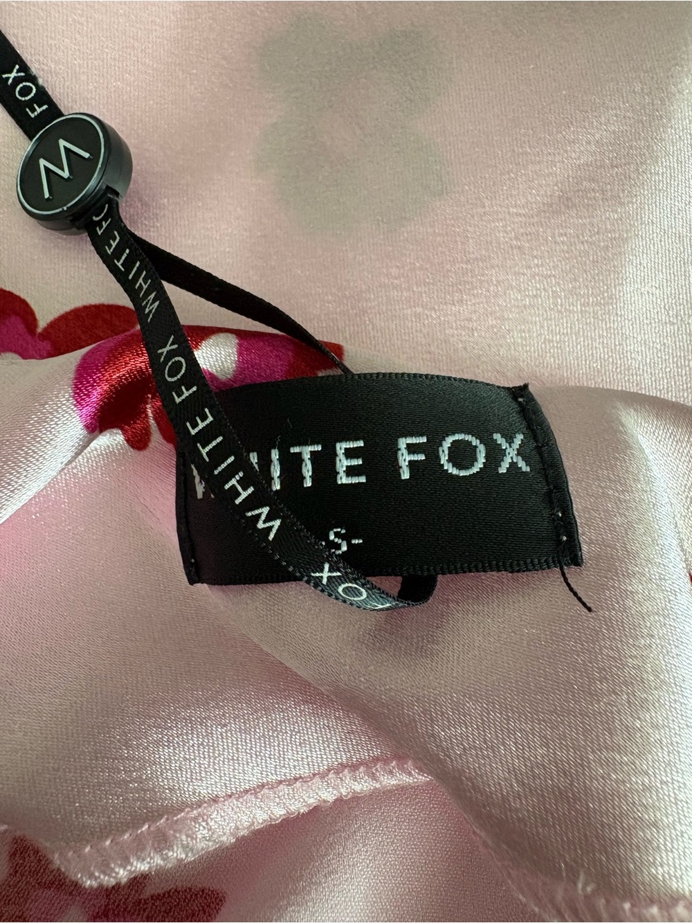 White Fox Pink Floral Satin Mini Dress Coquette Y2K Size S - Picture 5 of 5